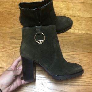 Hunter green Tory Burch booties